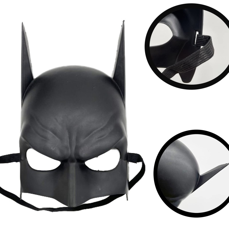 Siyah Çocuk Batman Maskesi Lastikli