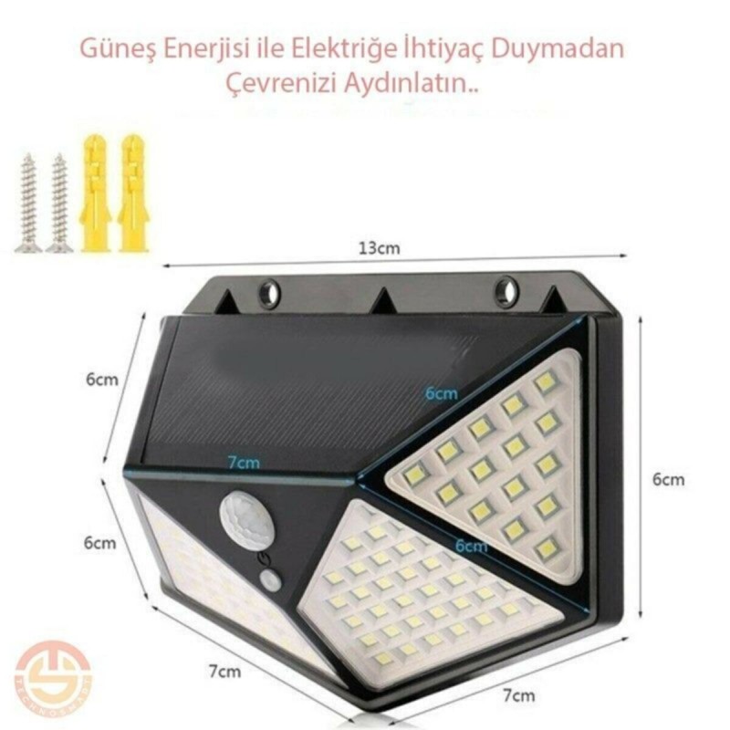 Solar Bahçe Aydınlatma Lambası 100 Led