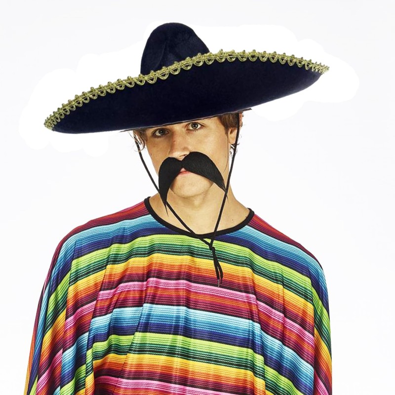 Sombrero Meksika Şapkası Altın Şeritli Yetişkin Boy 
