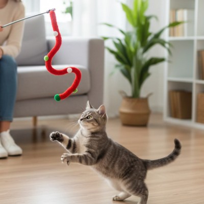 Süs Tasarımlı Kedi Oltası 