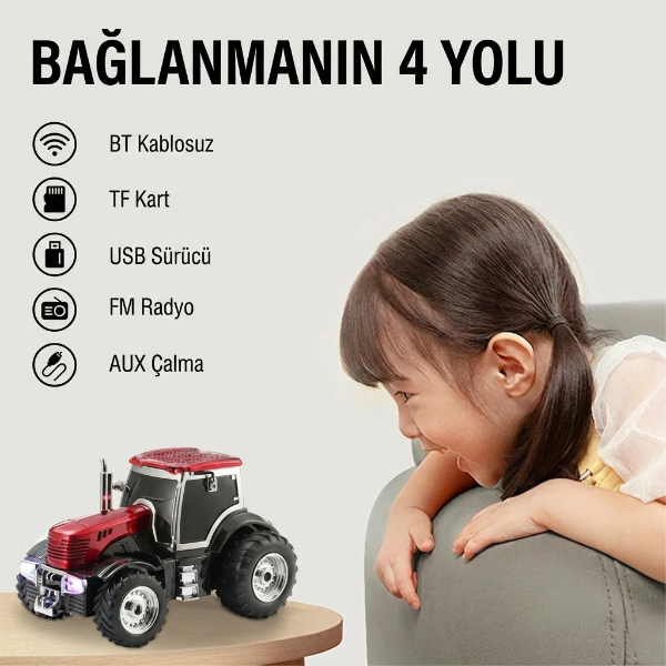 Traktör Tasarımlı Bluetooth Hoparlör 