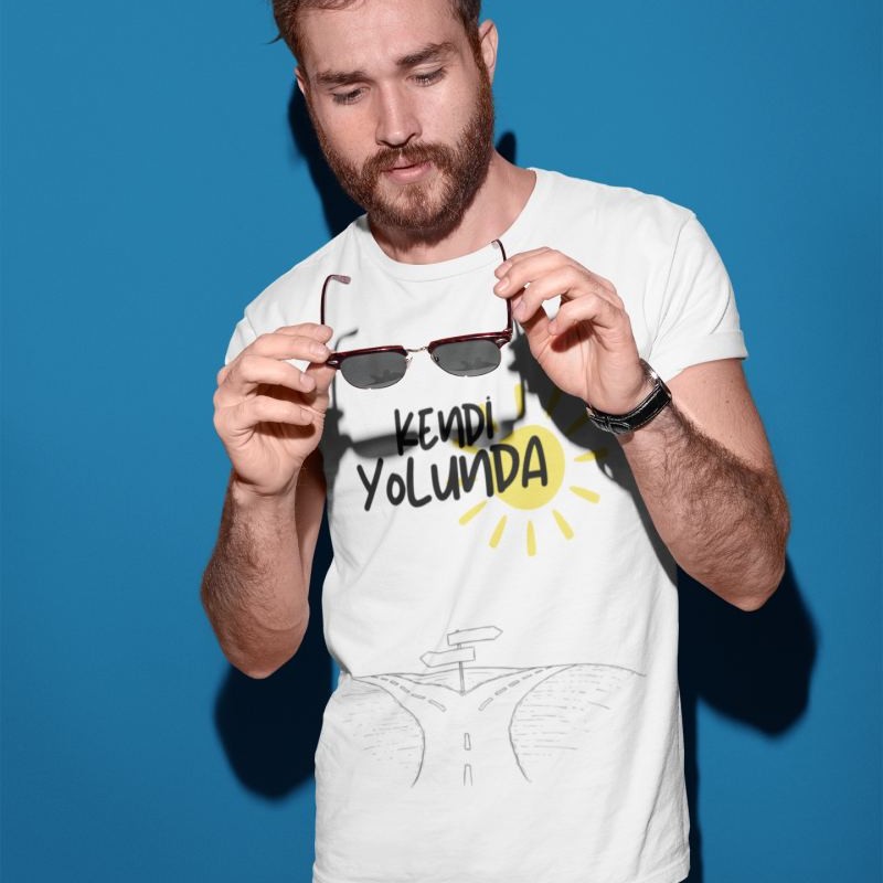 Unisex Erkek/Kadın Özel Baskılı Modern Fit %100 Pamuk Bisiklet Yaka T-Shirt