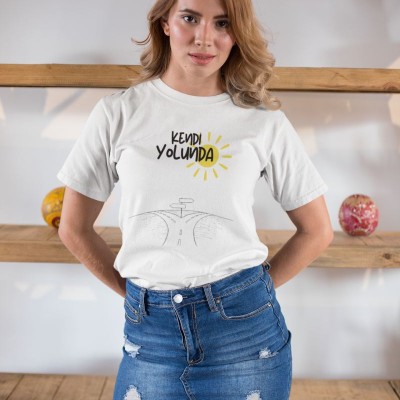 Unisex Erkek/Kadın Özel Baskılı Modern Fit %100 Pamuk Bisiklet Yaka T-Shirt