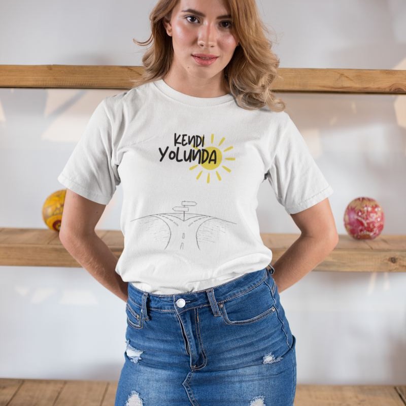 Unisex Erkek/Kadın Özel Baskılı Modern Fit %100 Pamuk Bisiklet Yaka T-Shirt