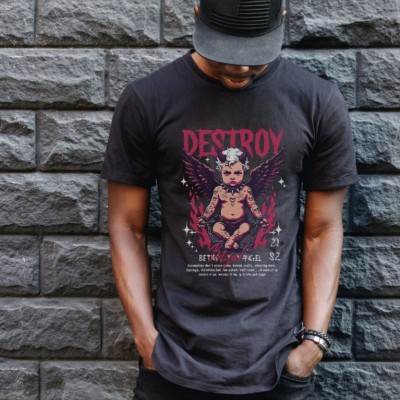 Unisex Oversize 24/1 Penye DTF Baskılı Tişört - DTF106