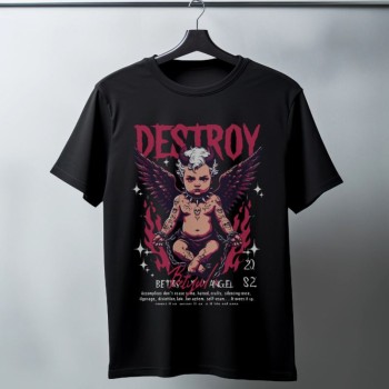 Unisex Oversize 24/1 Penye DTF Baskılı Tişört - DTF106