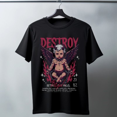Unisex Oversize 24/1 Penye DTF Baskılı Tişört - DTF106