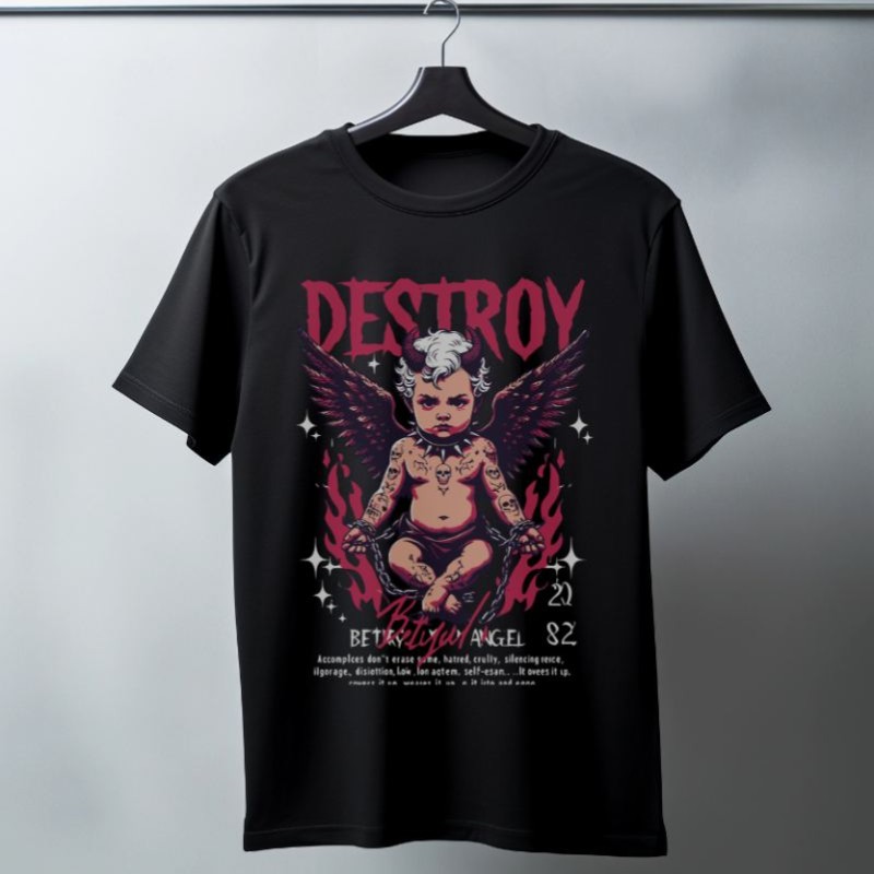 Unisex Oversize 24/1 Penye DTF Baskılı Tişört - DTF106