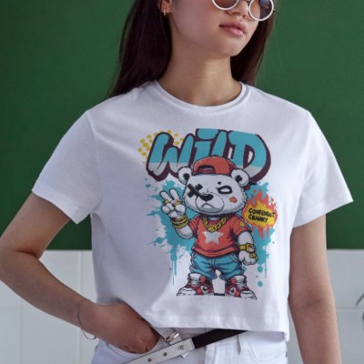 Unisex Oversize 24/1 Penye DTF Baskılı Tişört - DTF107