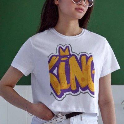 Unisex Oversize 24/1 Penye DTF Baskılı Tişört - DTF111