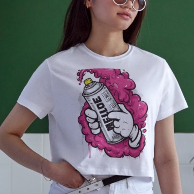 Unisex Oversize 24/1 Penye DTF Baskılı Tişört - DTF117