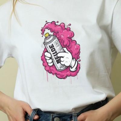 Unisex Oversize 24/1 Penye DTF Baskılı Tişört - DTF117
