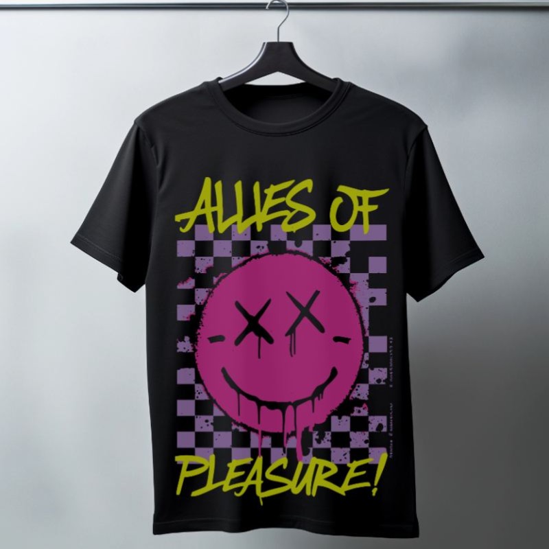 Unisex Oversize 24/1 Penye DTF Baskılı Tişört - DTF123