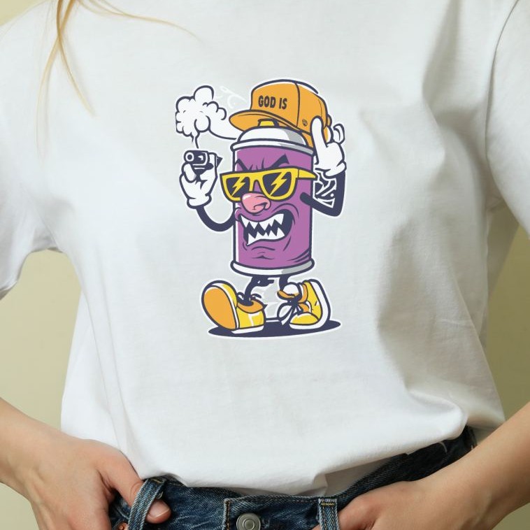 Unisex Oversize 24/1 Penye DTF Baskılı Tişört - DTF137