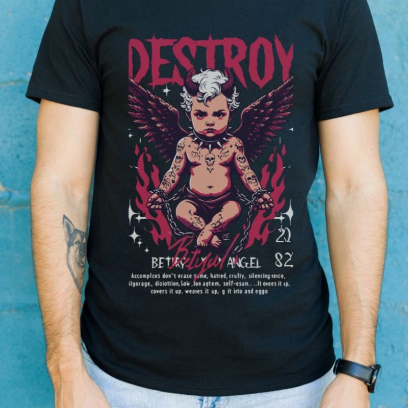 Unisex Oversize 24/1 Penye DTF Baskılı Tişört - DTF144
