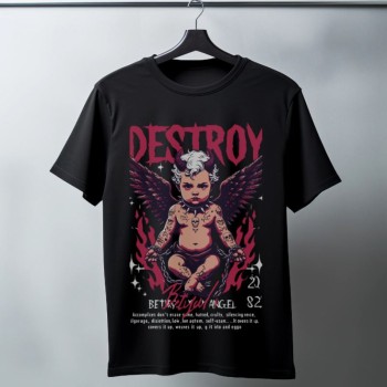 Unisex Oversize 24/1 Penye DTF Baskılı Tişört - DTF144