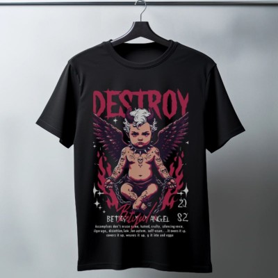 Unisex Oversize 24/1 Penye DTF Baskılı Tişört - DTF144