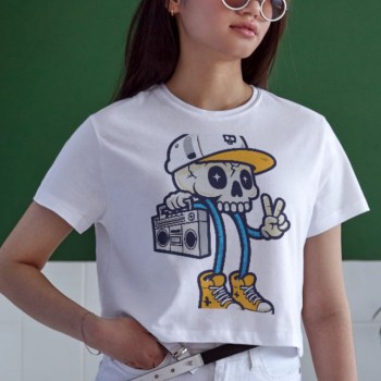 Unisex Oversize 24/1 Penye DTF Baskılı Tişört - DTF152