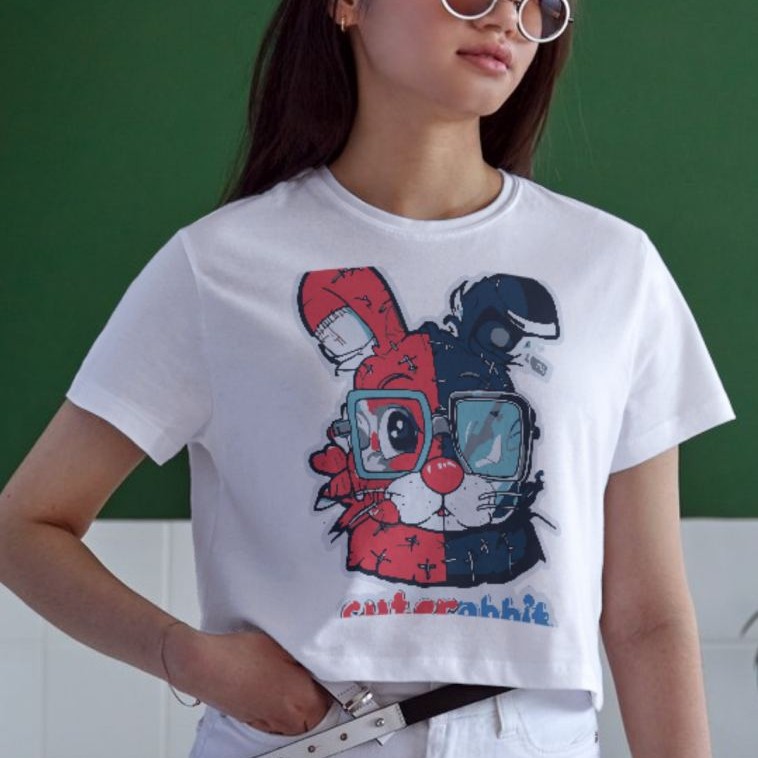 Unisex Oversize 24/1 Penye DTF Baskılı Tişört - DTF159