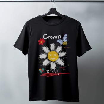 Unisex Oversize 24/1 Penye DTF Baskılı Tişört - DTF164