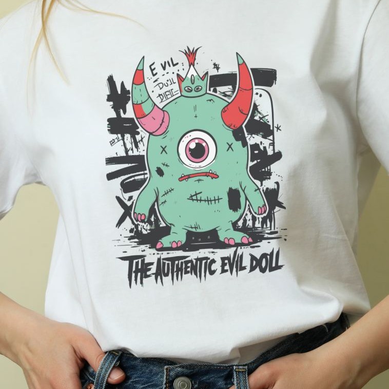 Unisex Oversize 24/1 Penye DTF Baskılı Tişört - DTF165