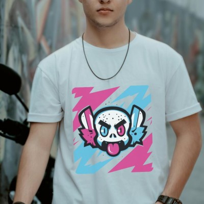 Unisex Oversize 24/1 Penye DTF Baskılı Tişört - DTF168