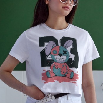 Unisex Oversize 24/1 Penye DTF Baskılı Tişört - DTF169