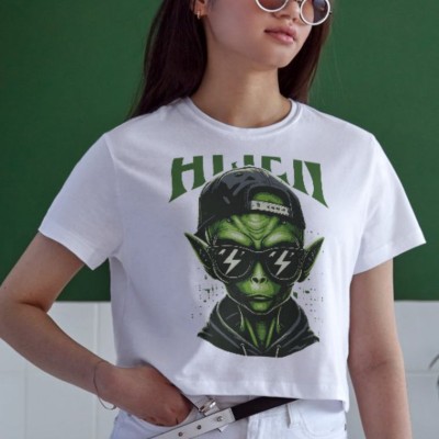 Unisex Oversize 24/1 Penye DTF Baskılı Tişört - DTF173