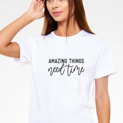 Unisex Oversize 24/1 Penye DTF Baskılı Tişört - DTF196