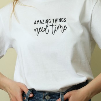 Unisex Oversize 24/1 Penye DTF Baskılı Tişört - DTF196