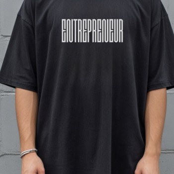 Unisex Oversize 24/1 Penye DTF Baskılı Tişört - DTF297