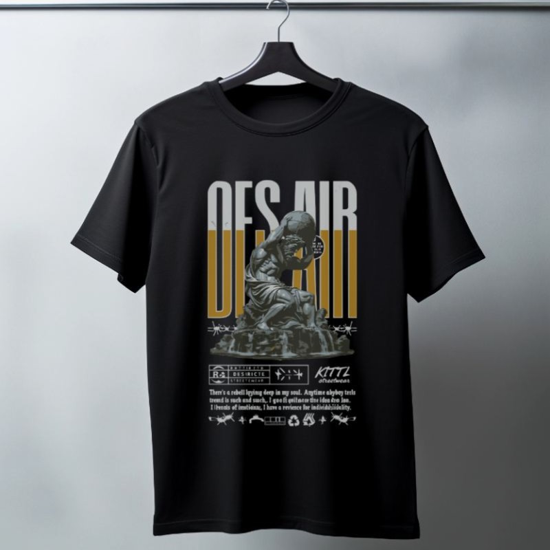 Unisex Oversize 24/1 Penye DTF Baskılı Tişört - DTF74