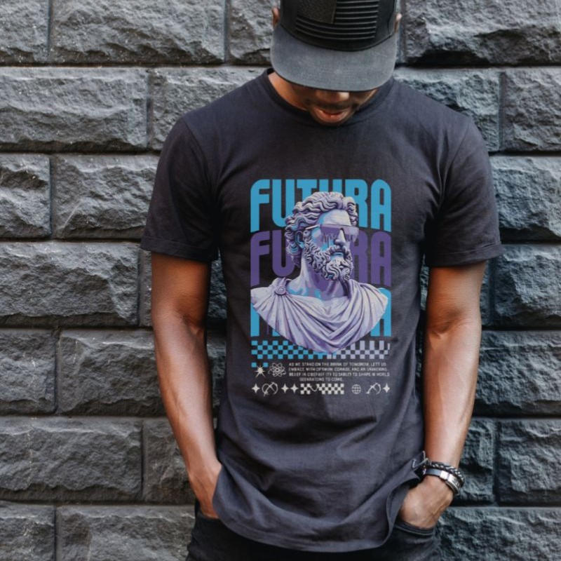 Unisex Oversize 24/1 Penye DTF Baskılı Tişört - DTF85