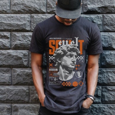 Unisex Oversize 24/1 Penye DTF Baskılı Tişört - DTF90