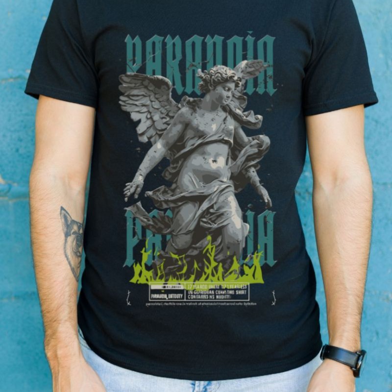Unisex Oversize 24/1 Penye DTF Baskılı Tişört - DTF93