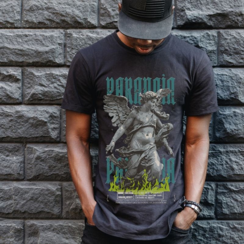 Unisex Oversize 24/1 Penye DTF Baskılı Tişört - DTF93