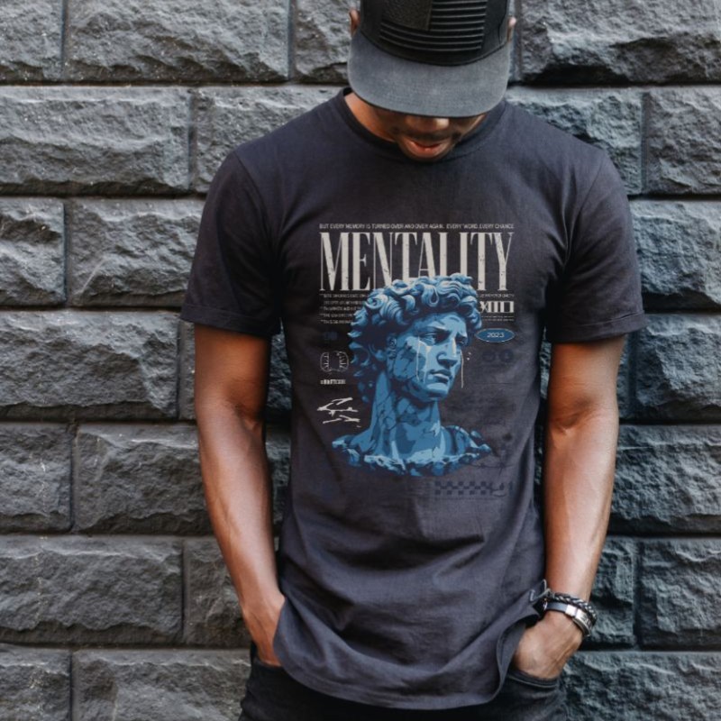 Unisex Oversize 24/1 Penye DTF Baskılı Tişört - DTF95