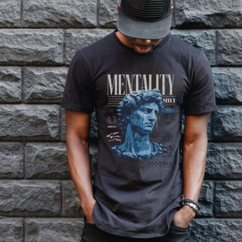 Unisex Oversize 24/1 Penye DTF Baskılı Tişört - DTF96
