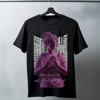 Unisex Oversize 24/1 Penye DTF Baskılı Tişört - DTF97