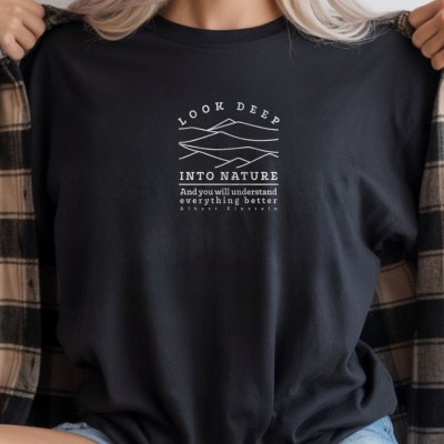 Unisex Oversize 24/1  Süprem Kumaş Penye Baskılı Tişört Pamuklu Ribanalı Bisiklet Yaka Kısa Kollu
