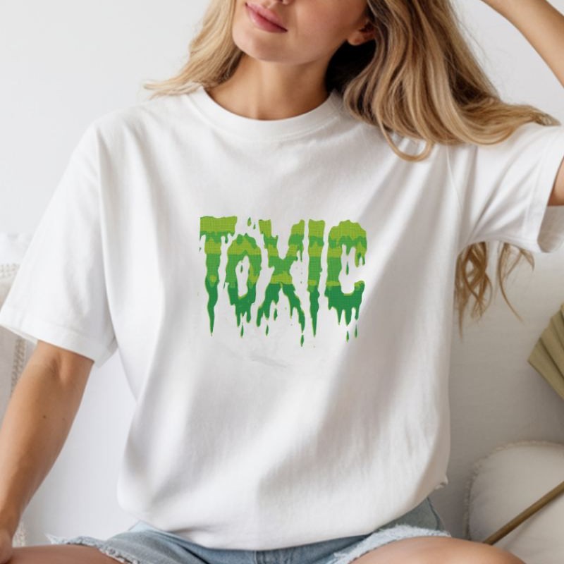 Unisex Oversize Baskılı T-Shirt  Pamuklu Süprem Kumaş Bisiklet Yakalı Kısa Kollu