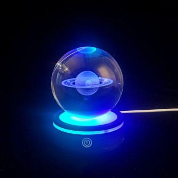 USB'li Satürn Tasarımlı Dönen Cam Küre