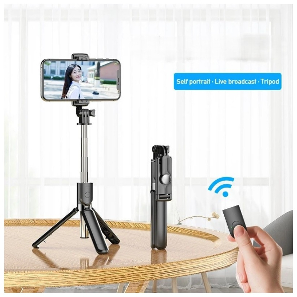 Uzaktan Kumandalı Tripod Özellikli Selfie Çubuğu 