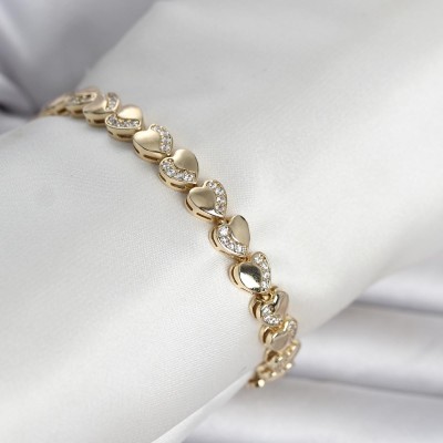 Xuping Kalp Model Gold Renk Kadın Bileklik