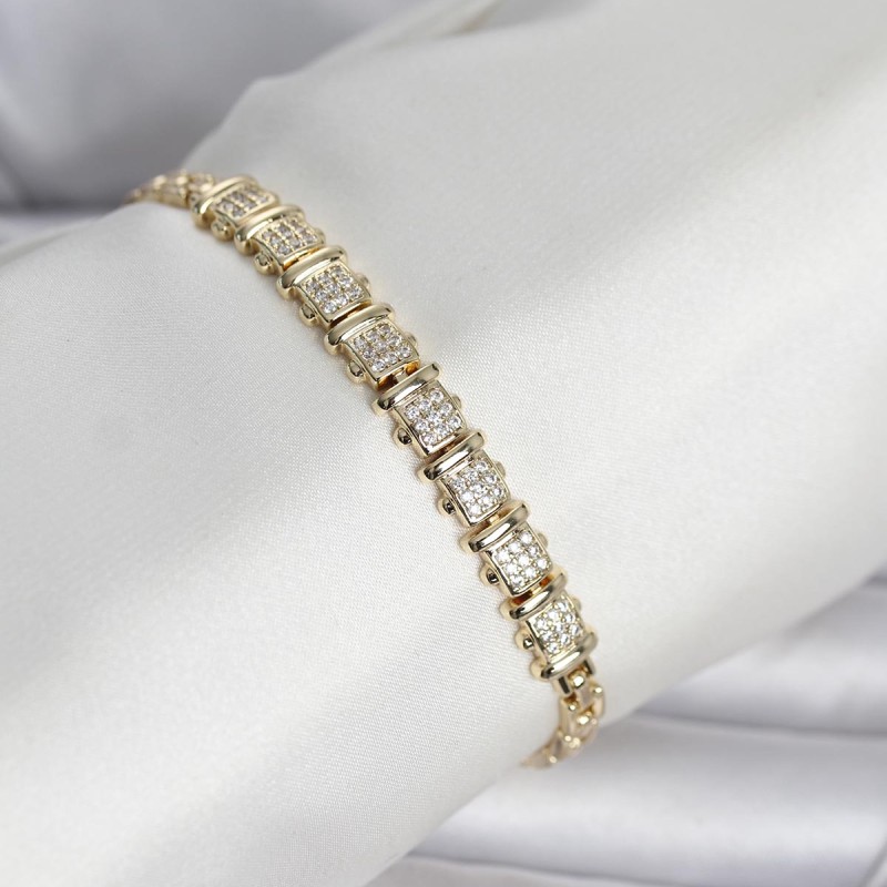 Xuping Model Zirkon Taşlı Gold Renk Kadın Bileklik